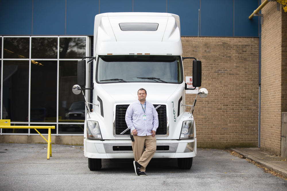 Eric Young, one of the vocational instructors at Williamsport High School, is teaching the school's inaugural trucking class this year through a partnership with Hagerstown Community College. Young has worked part-time as a truck driver, including hauling milk from the dairies of Pennsylvania.