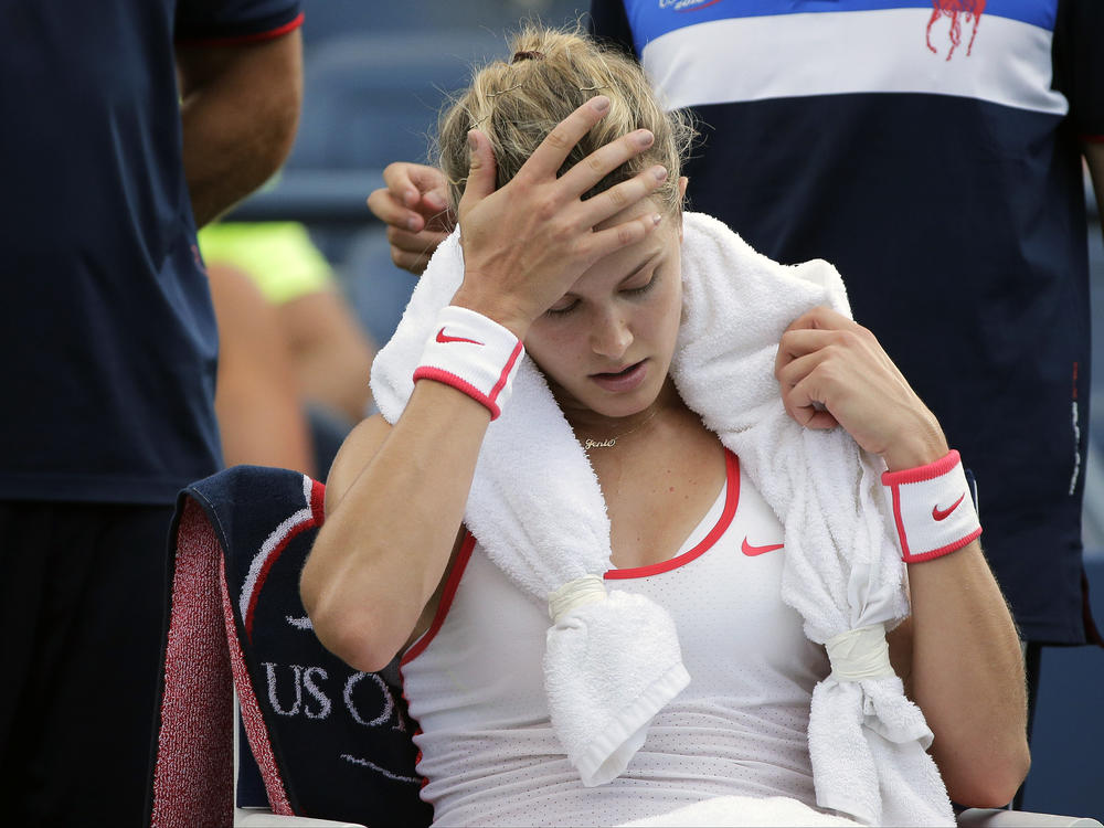 Eugenie Bouchard, of Canada, fell at the facility hosting the 2015 U.S. Open tennis tournament and suffered a concussion.