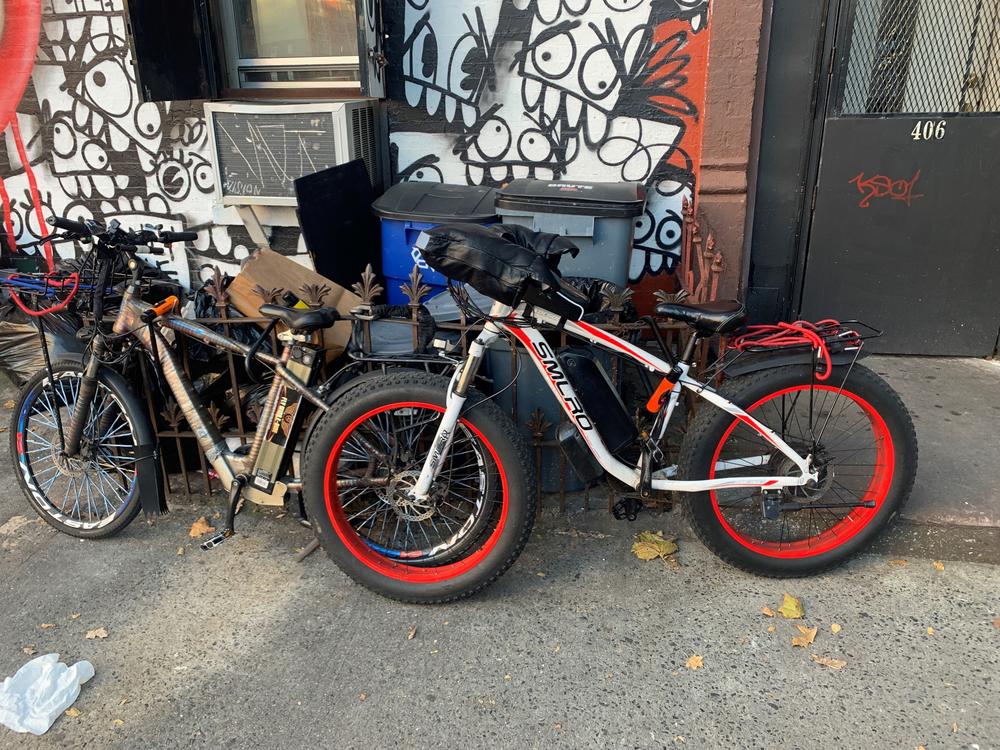 An estimated 65,000 food couriers work in New York City. The vast majority use e-bikes or e-scooters to get around.