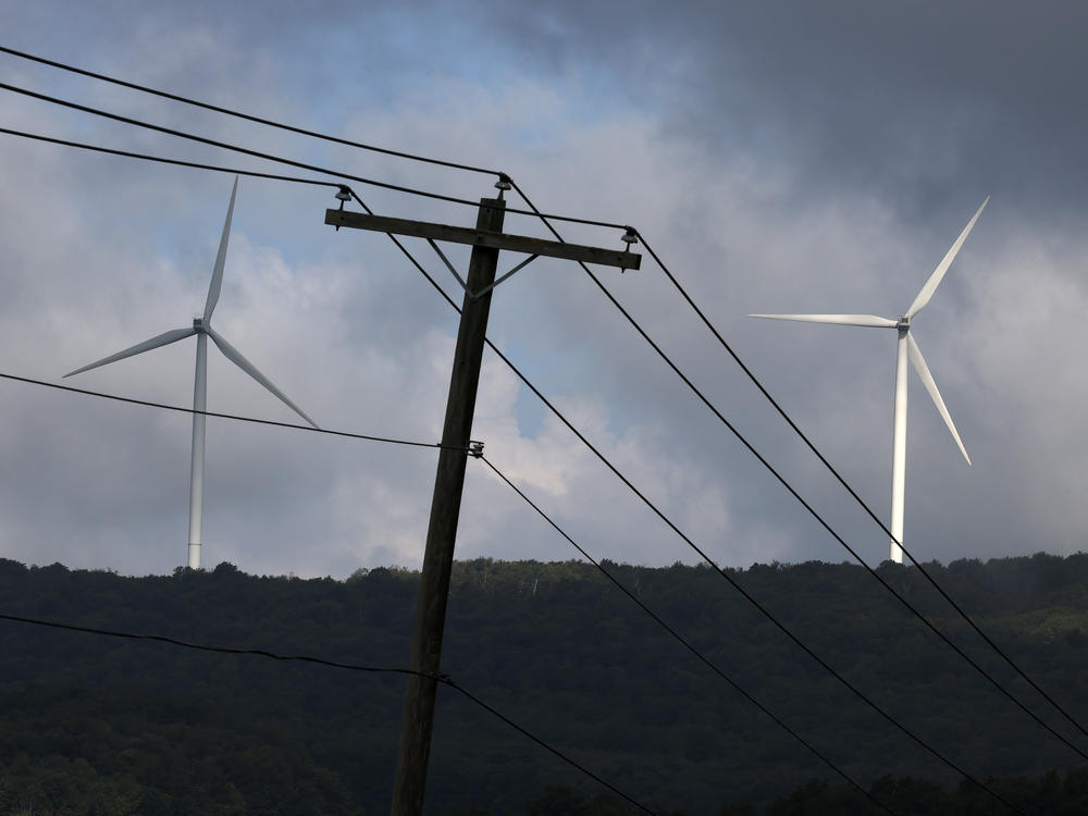 Turbines from the Roth Rock wind farm spin on the spine of Backbone Mountain near Oakland, Md., on August 23. The International Energy Agency says renewable energy projects are getting a boost of investment from governments around the world.