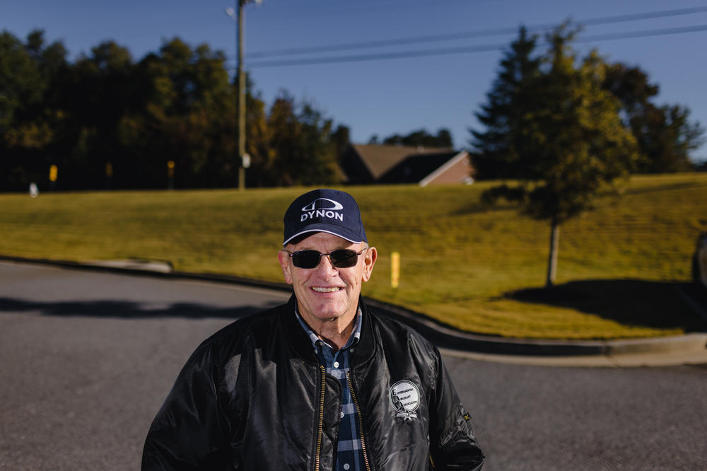 Jack Hunt photographed after voting at a polling location at the Elections and Voter Registration Office in Cumming, Ga.