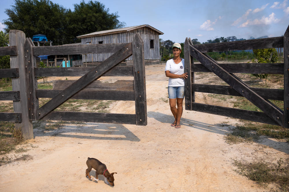 Rose Marcondes on her land at kilometer 502 of highway BR-319 on Sept. 26.