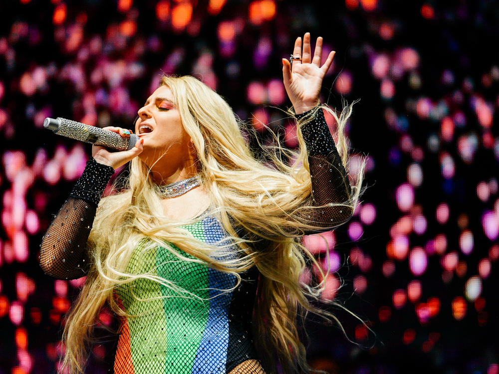 Meghan Trainor, performing at LA Pride on June 8, 2019, in West Hollywood.