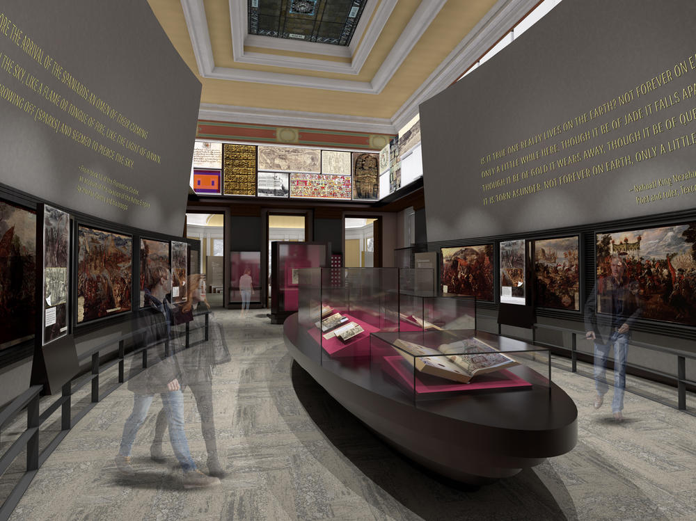 An artist's rendering of a new exhibition space at the Library of Congress.