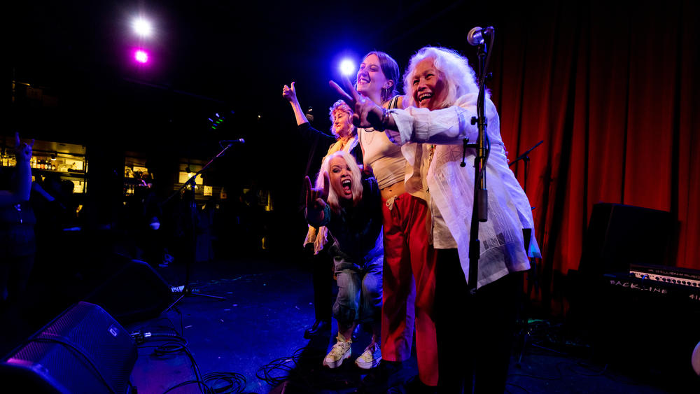 Patti Quatro, Brie Howard-Darling, Mia Huggins and June Millington.