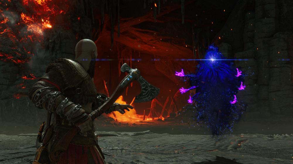 Kratos facing down an ethereal enemy in <em>God of War: Ragnarök.</em>