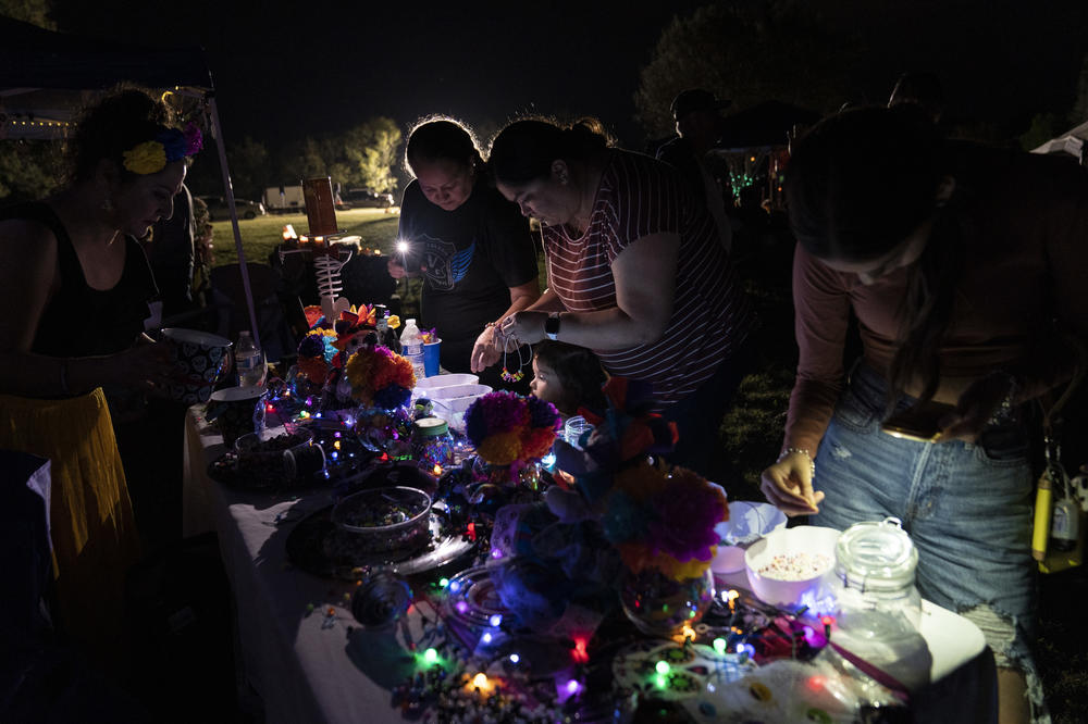 People make bracelets with beads, one of Jacklyn 