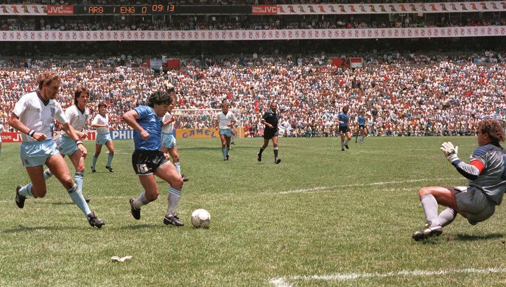 Argentinian forward Diego Maradona scored the 