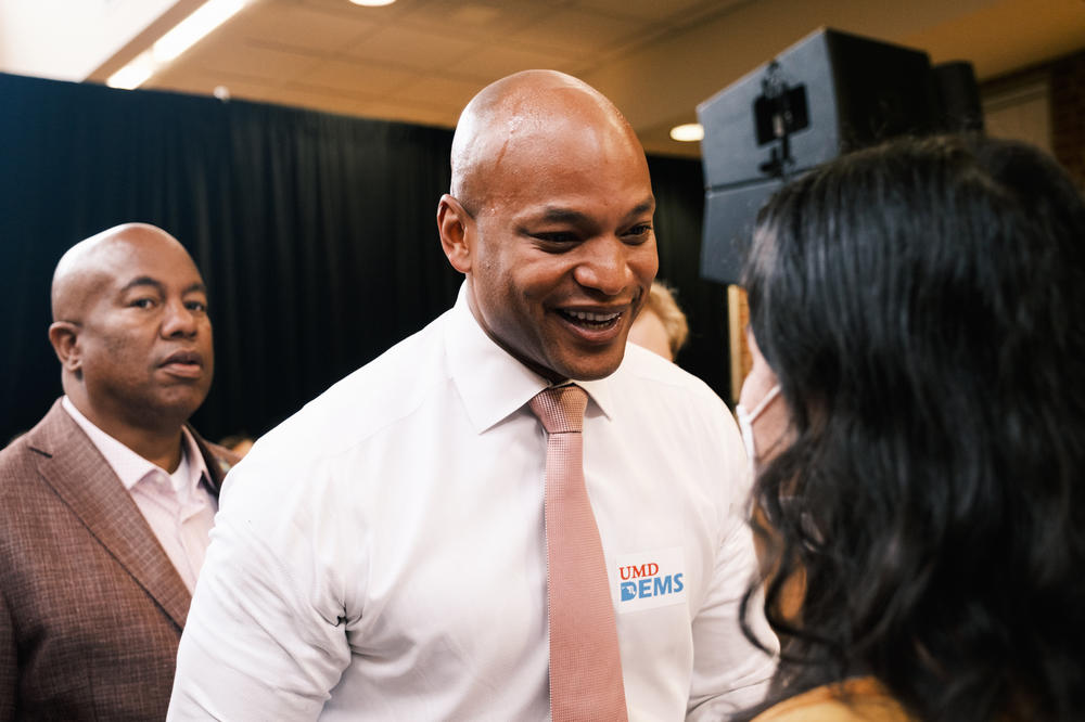Wes Moore, the Maryland Democratic nominee for governor, speaks at the Early Vote Rally in Stamp Student Union on Oct. 26, 2022.
