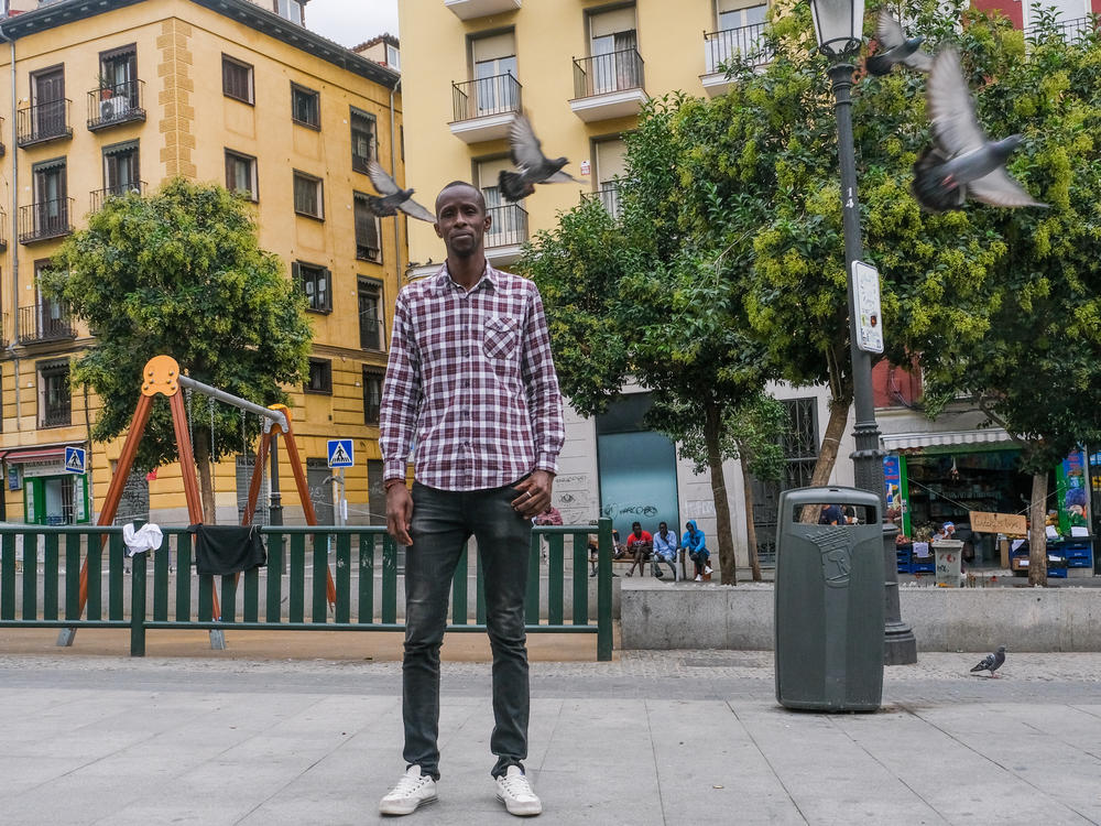 Serigne Mbaye, who was born in Senegal and is now a deputy in the Spanish General Assembly in Madrid, in the Lavapiés neighborhood in Madrid, Spain on October 19.