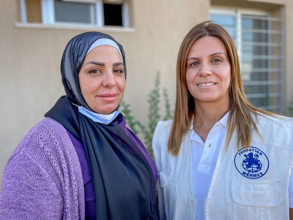 Darine Al-Ahmar (left), who directs a primary care health center in Douris, Lebanon, and Josette Najjar, with the Lebanese branch of the Mérieux Foundation, have seen the number of cholera cases rise around their region.