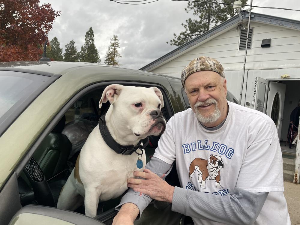 After moving out of his Columbia Falls, Mont., home, which he can no longer afford, Kim Hilton plans to live in his truck with his dog, Amora, while he waits for a spot at an assisted living facility to open up.