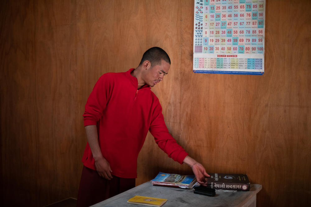 18-year-old Migma Thamang is nearly ready to graduate from the school. He says he hopes to pursue further religious education and someday become a lama – a Buddhist religious leader.