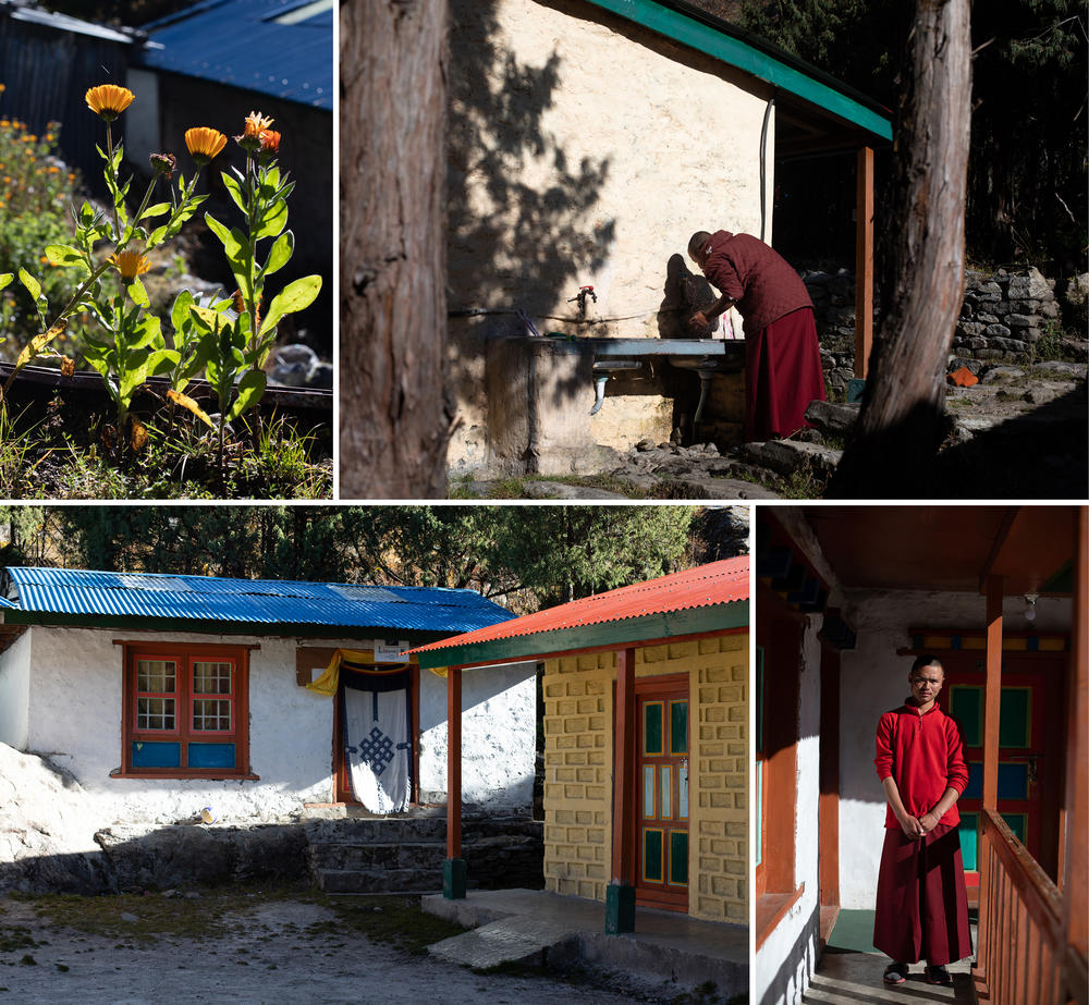 The Rolwaling Sangag Choling Monastery School is home to 21 students, including Mingma Thamang (bottom right.) The school is located at about 13,000 feet above sea level.