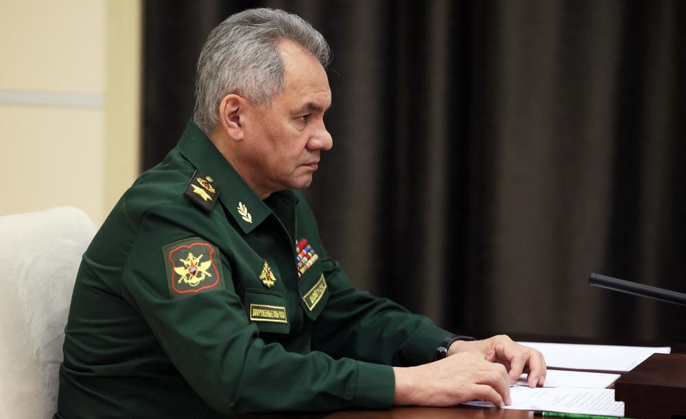 Russian Defense Minister Sergei Shoigu announced Wednesday that Russia was withdrawing its forces from the key southern city of Kherson. That marks another significant setback for the Russian military. Shoigu is shown here attending an Oct. 28 meeting outside Moscow.