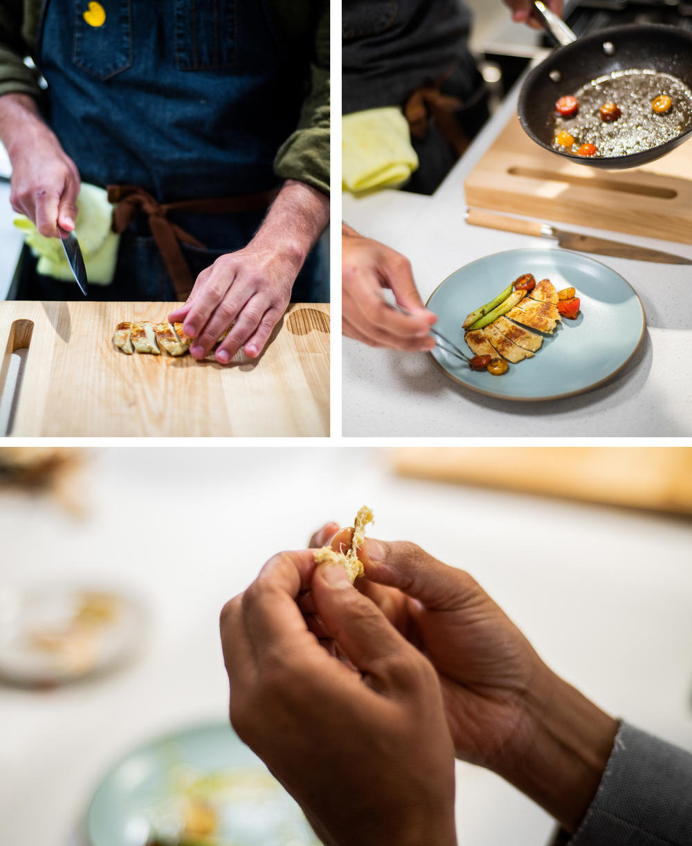 Chicken breast is prepared at Upside Foods.Upside Meats is one of the biggest companies in the cultivated meats space, having raised upwards of a $ billion to continue research and development.