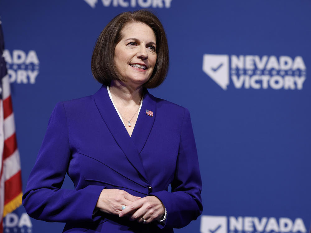 Sen. Catherine Cortez Masto (D-NV) attends an election event on Tuesday, several days before narrowly winning her race.