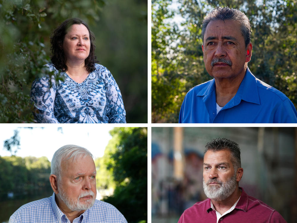 Clockwise from upper left: Holly Sox, Catarino Escobar, Frank Thompson, Bill Breeden, Craig Baxley and Ron McAndrew have all been affected by work related to executions.