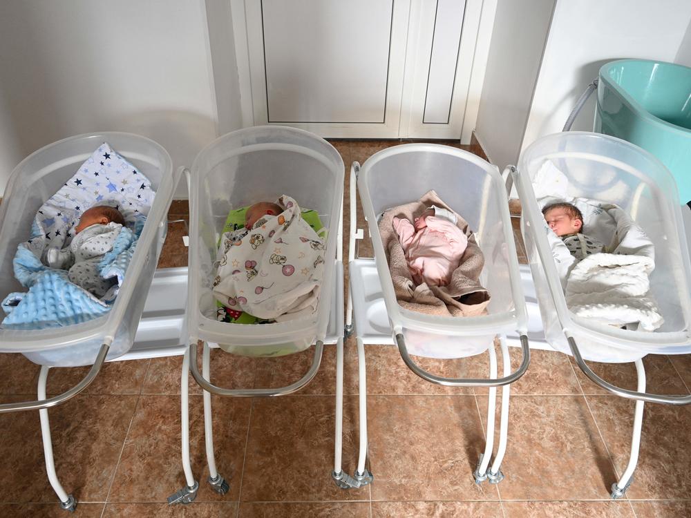 Much of Earth's population growth occurs in countries of the Global South, but babies of course arrive in every corner of the world, at times of peace and war. Above: Newborns sleep in cots at the maternity ward of the Regional Clinical Hospital in Lviv, west of Ukraine, on Oct. 21.