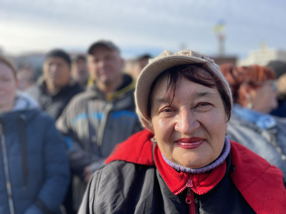 Sixty-five-year-old Kherson resident Valentyna Banishevska in Kherson on Monday. 