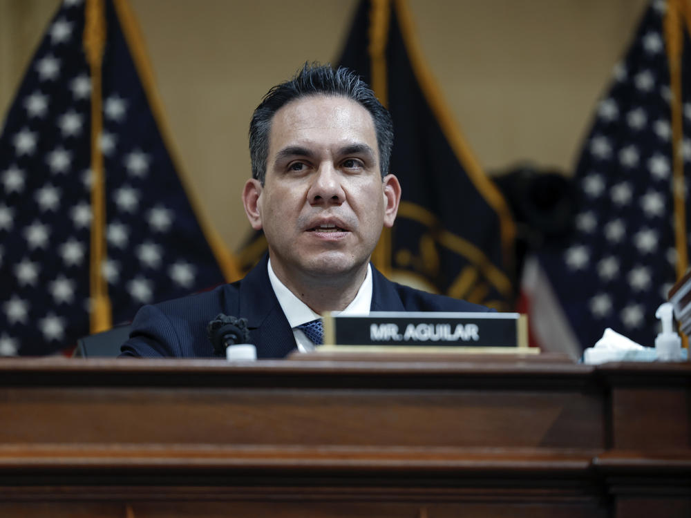 Rep. Pete Aguilar, D-Mass., delivers remarks during the third hearing by the Select Committee to Investigate the January 6th Attack on the U.S. Capitol in June.