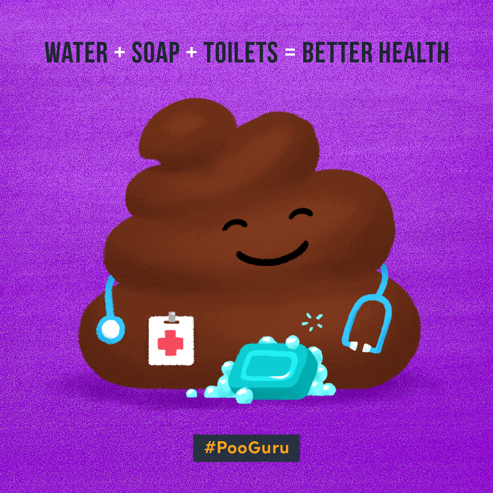 Poo Guru is a character created by the Defeat Diarrheal Disease Initiative in its ongoing campaign to educate the world about sanitation and the need for safe toilets for all. The group has a thing for rhymes. A previous campaign used 