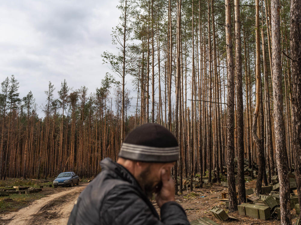 Logging in the recently liberated areas West of Izium is dangerous and punishable by fines. Unexploded ordnance litters the ground. But some loggers take the risk for the opportunity to harvest and deliver the wood to people who need heat.