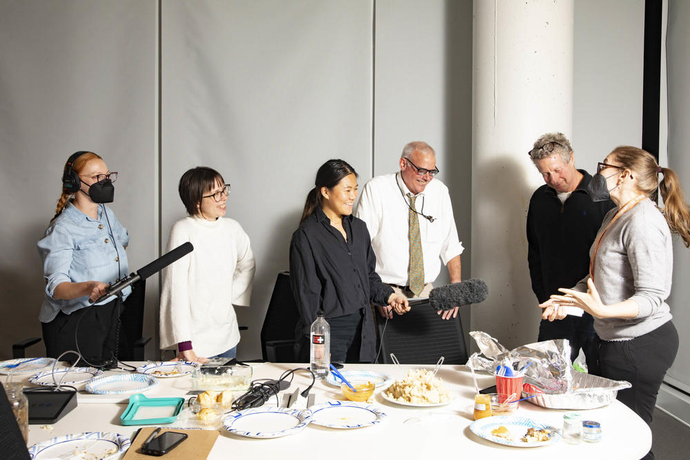 NPR journalists share their dishes for alternative Thanksgiving staples. From left to right: Alina Selyukh, Camila Domonoske, Mary Yang, Scott Horsley, Uri Berliner and Stacey Vanek Smith.
