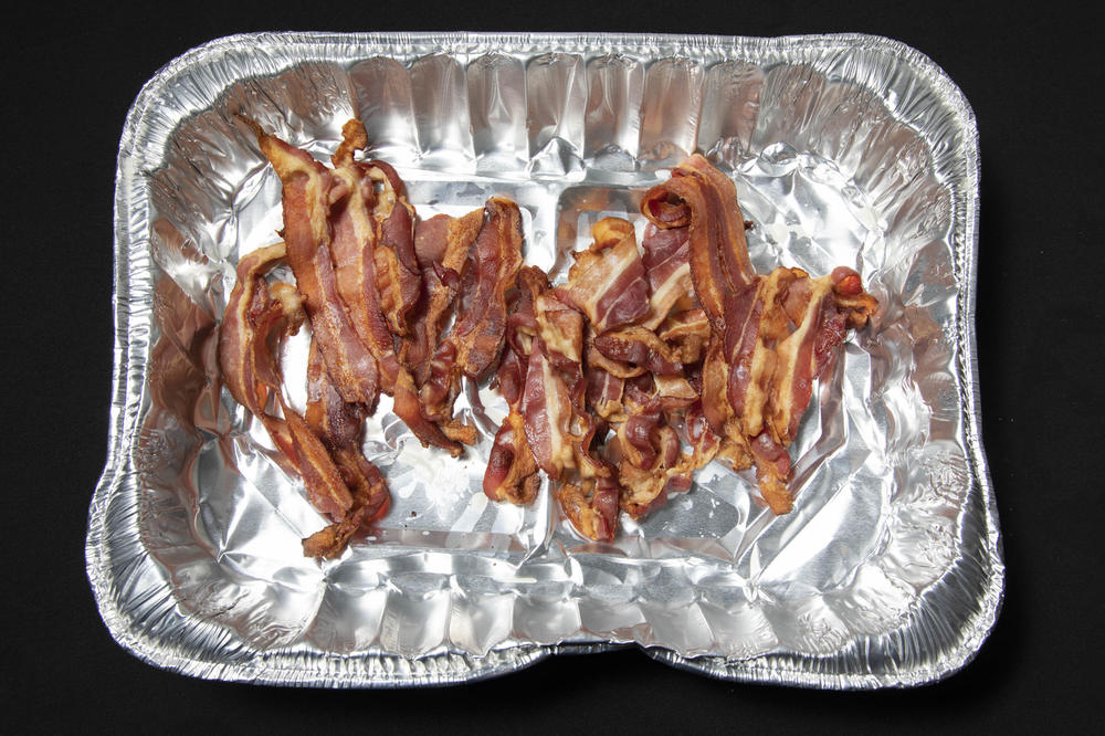 Bacon strips are a more affordable alternative to turkey.