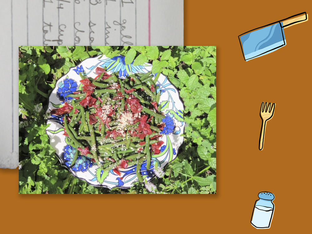 Becky Ellis, who likes to put her own spin on recipes, added prosciutto to a classic green bean dish.