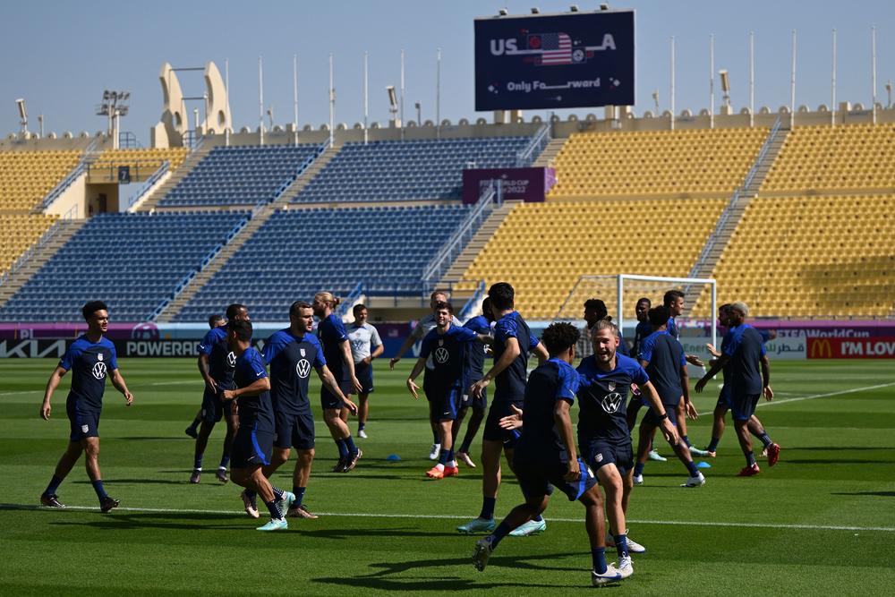 The U.S. men's national team in a training session this week in Qatar.