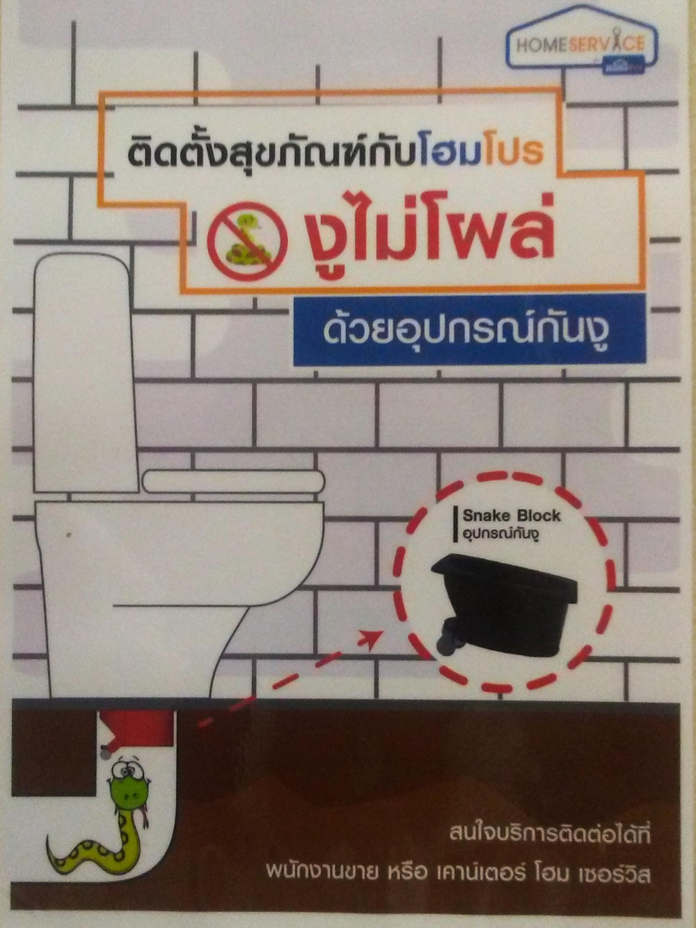 A home improvement store in Thailand offered this dire picture of toilet hazards — and a solution.