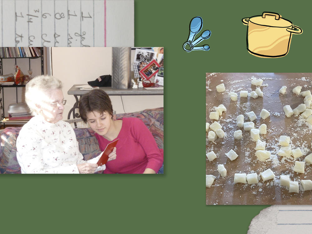 Left: Jordan Harrison with her grandmother, Judy Greene. Right: Freshly made butter mints.
