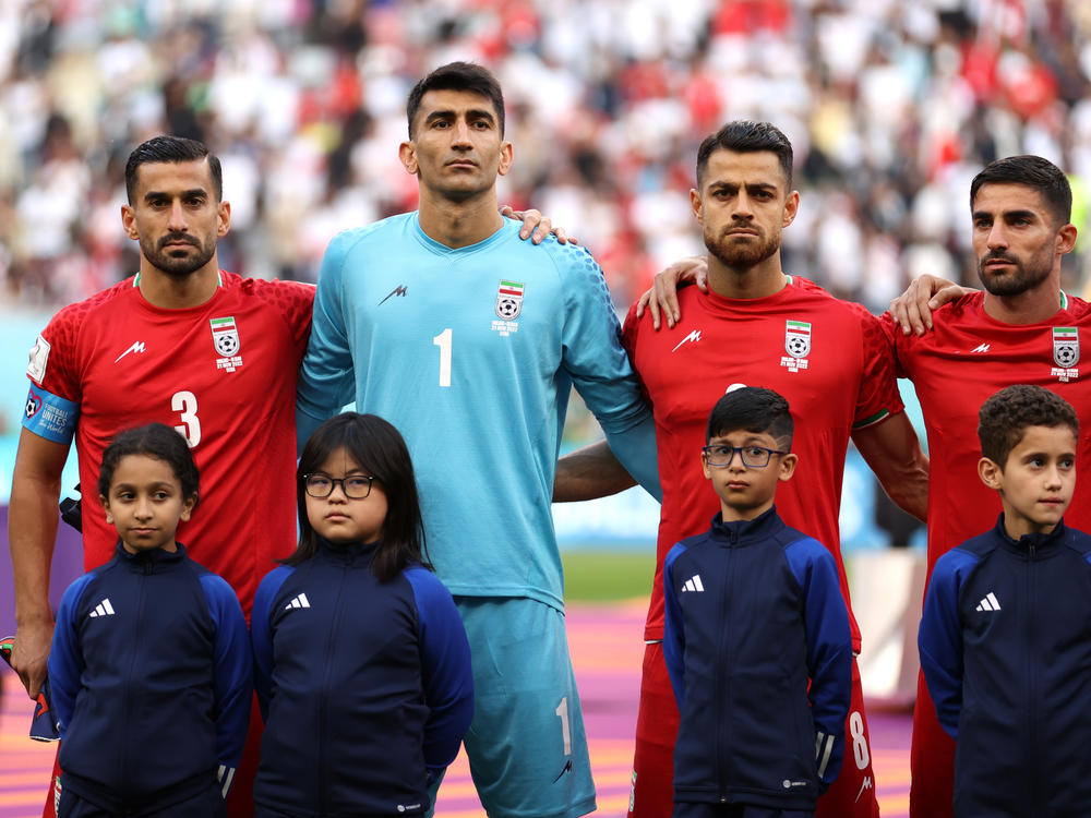 Iran's national team stayed silent during the country's national anthem ahead of their Monday match in the FIFA World Cup.