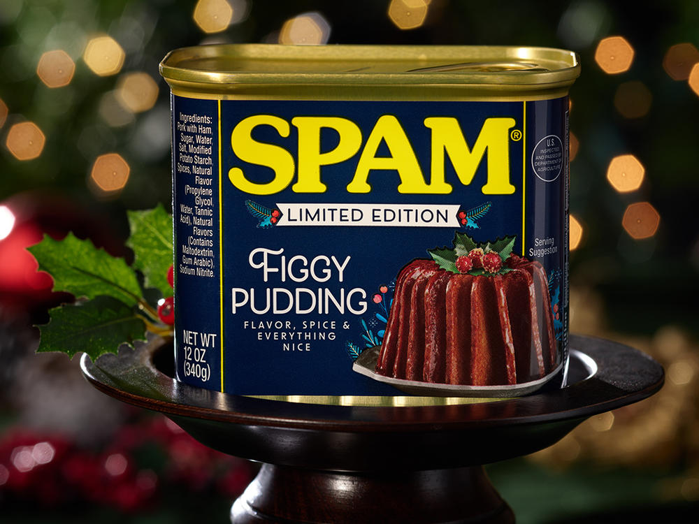 Spam Figgy Pudding is a thing that exists now. Reviews have been mixed.