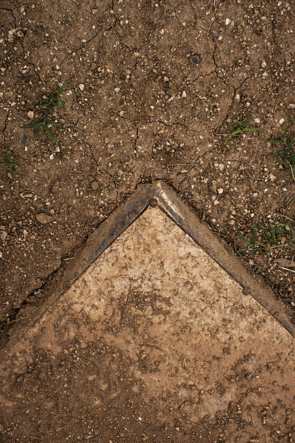 Home plate at the Lajas Arriba neighborhood baseball park.