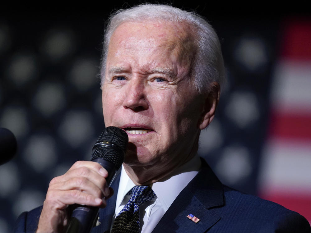 President Joe Biden speaking about student loan debt relief at Delaware State University, Oct. 21, 2022, in Dover, Del. The Biden administration said it is extending the student loan repayment pause again.