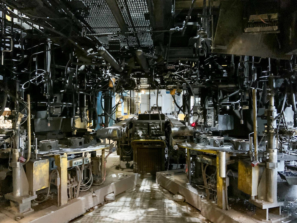 The empty assembly line at the Duralex glassware factory in Orléans, France, on Nov. 15.