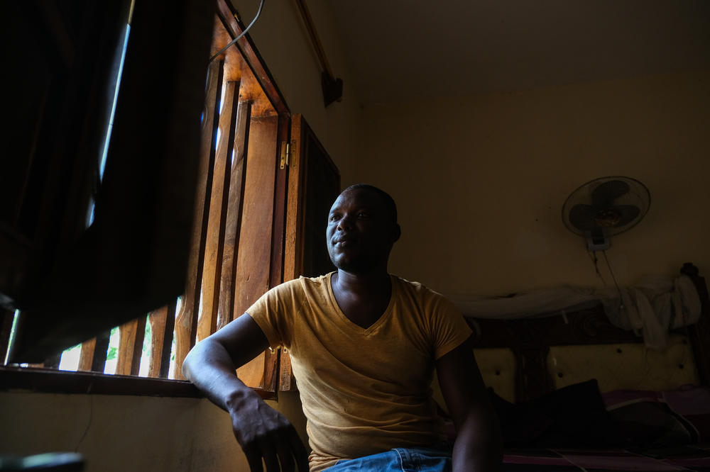 Mamadou Niang at his home in Gandiol, Senegal, on Oct. 6. Rising seas are pushing salt water into the fields his father once farmed for a living.