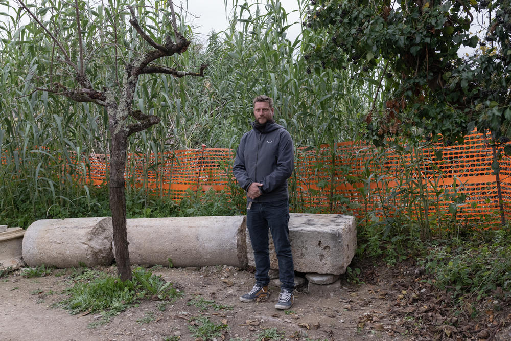 Ludovico Salerno, vice president of the San Casciano dei Bagni Archaeological Association, at the archaeological site on Nov. 12. 