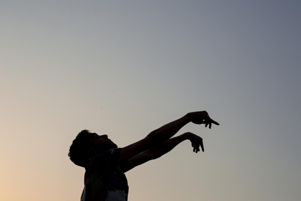 Olcay, a member of Atletik Dildoa, plays beach volleyball during Queer Olympix V in August 2021. Many of the participants, particularly women and trans men, share what Seçil calls a 