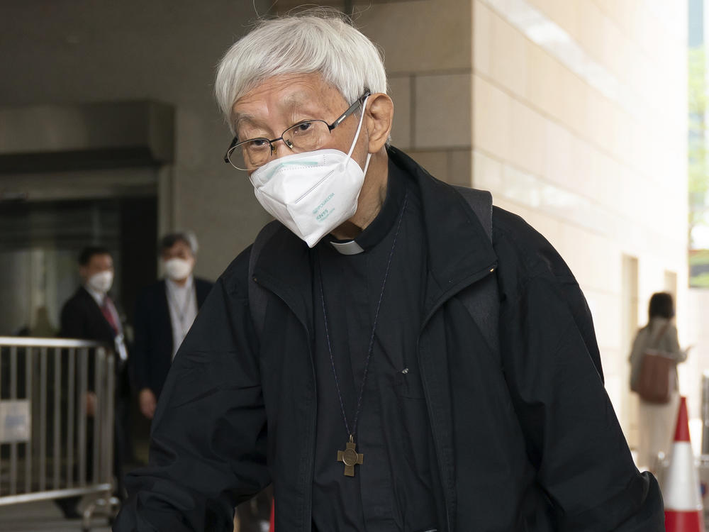 Cardinal Joseph Zen leaves the West Kowloon Magistrates' Courts after the verdict session in Hong Kong, Friday Nov. 25, 2022.