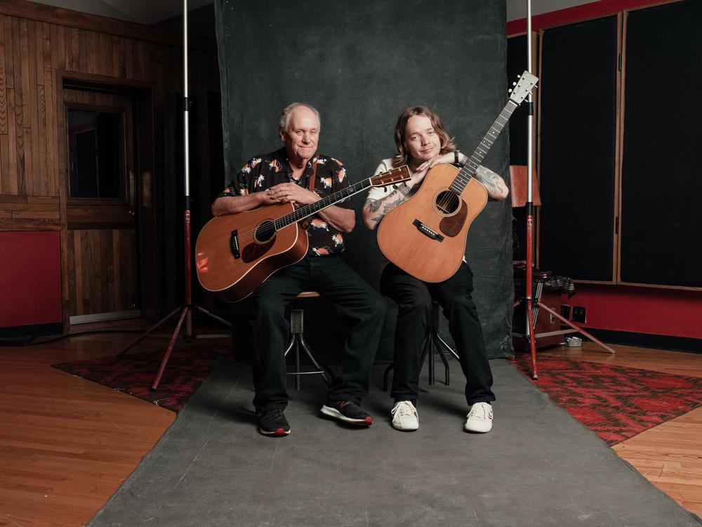 Bluegrass icon Billy Strings (right) recorded his new album <em>Me/And/Dad</em> with his stepdad, Terry Barber. The album features songs that Strings learned from Barber during his childhood.