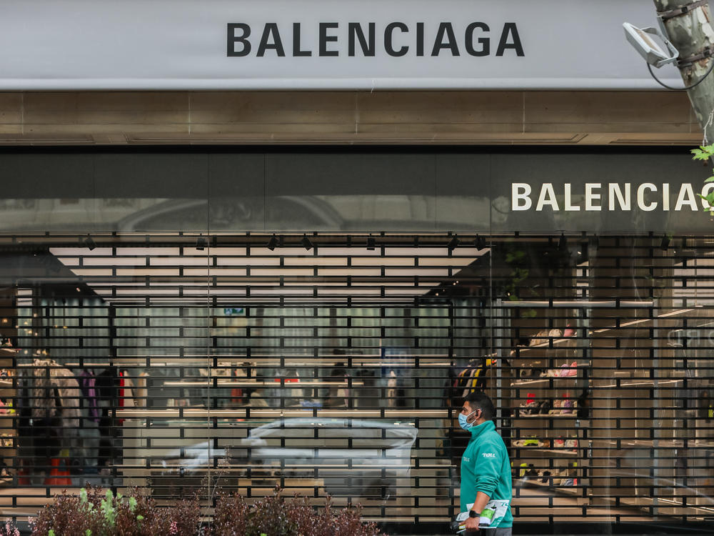 A Balenciaga retail store is seen closed to customers due to pandemic lockdowns in Melbourne, Australia, in 2021. The brand has come under fire in recent weeks due to back-to-back ad scandals.