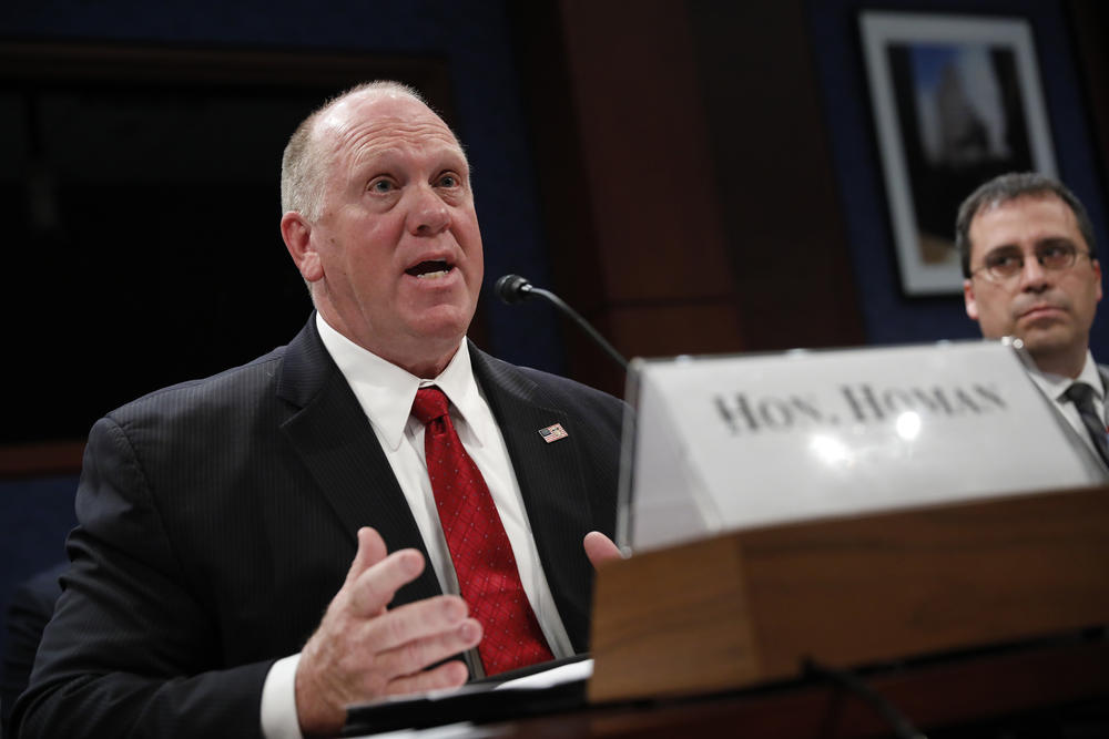 Thomas Homan, then-acting director of U.S. Immigration and Customs Enforcement, testifies before the House Homeland Security Committee's Border and Marine Security subcommittee on Capitol Hill on May 22, 2018, in Washington, D.C.