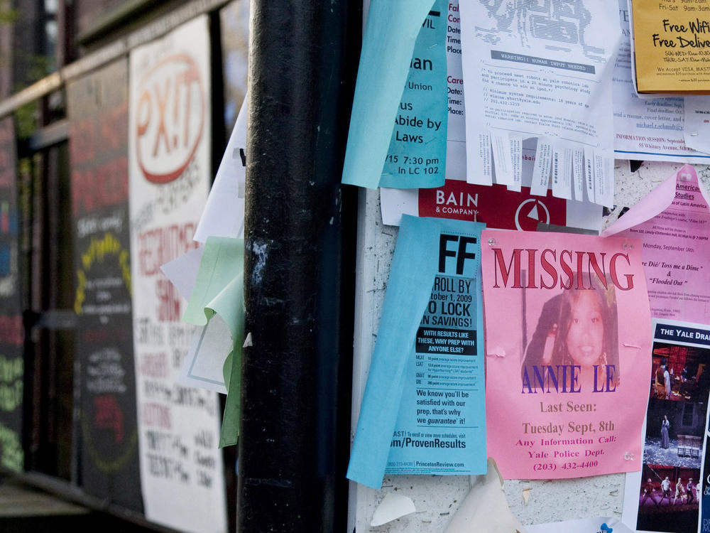 A missing persons flyer, bearing the name of Annie Le, shown here in New Haven, Conn., in September 2009. This year, the Columbia Journalism Review (CJR) launched a new tool that allows users to openly share their 