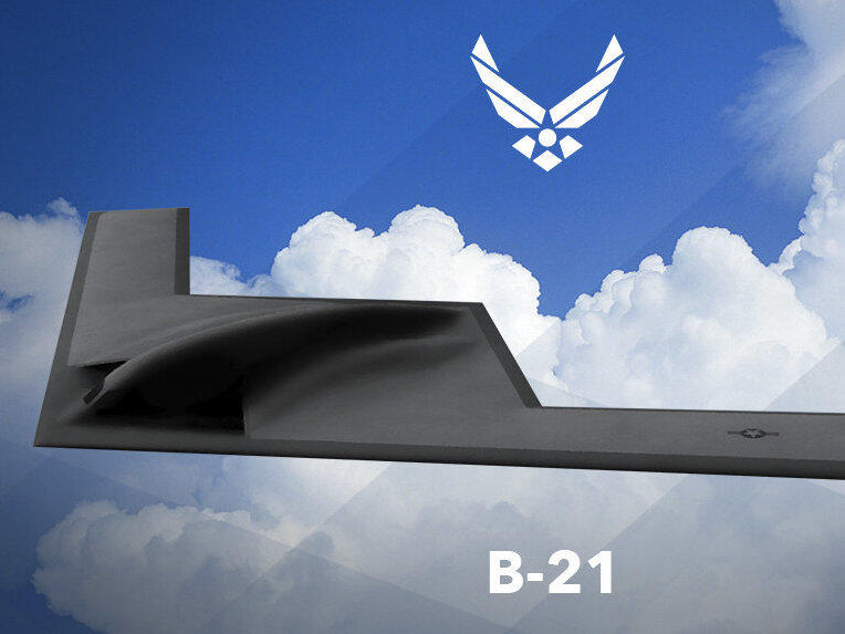 This artist rending provided by the U.S. Air Force shows a U.S. Air Force graphic of the Long Range Strike Bomber, designated the B-21.