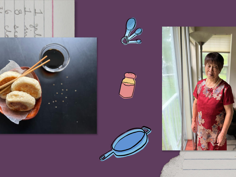 Left: Bamboo buns. Right: Kaitlyn Hennacy's grandmother, Yuehua Zhang.
