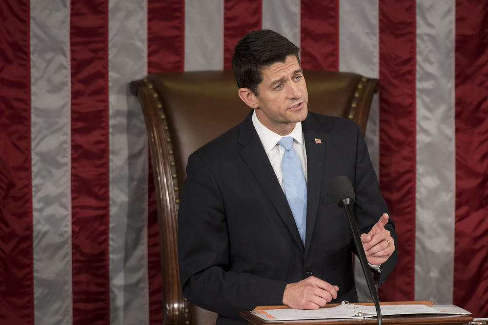 Speaker Paul Ryan, R-Wis., speaks in the House Chamber of the U.S. Capitol after being sworn in to Speaker of the House in Washington, on October 29, 2015.