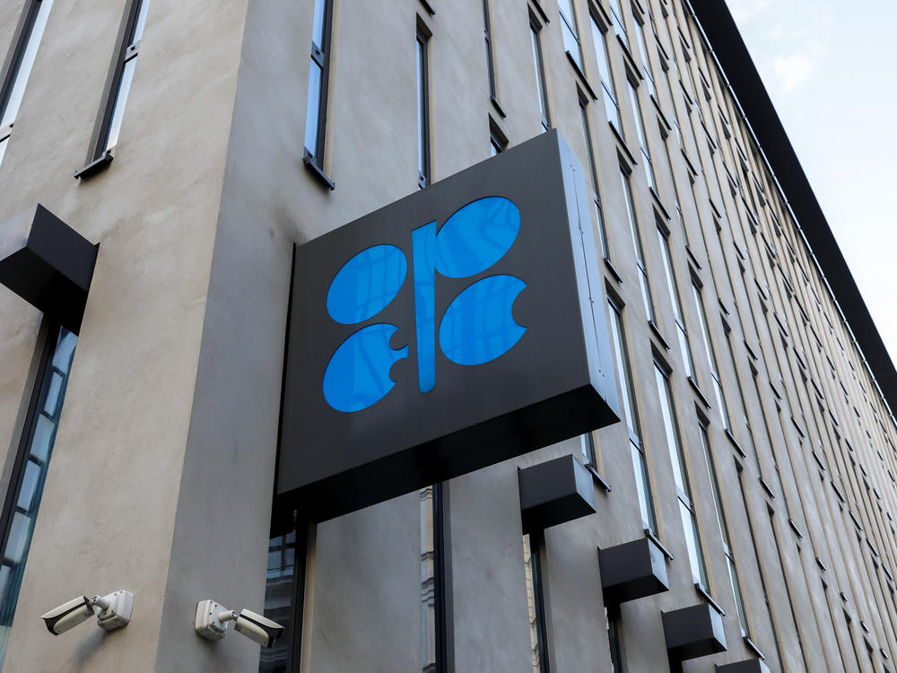 The logo of the Organization of the Petroleoum Exporting Countries (OPEC) is seen outside of OPEC's headquarters in Vienna, Austria, on March 3, 2022.